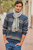 Men's Patterned Andean 100 Alpaca Sweater in Shades of Blue 'Cajamarca Blues'