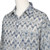 India Ikat Print Blue Cotton Men's Shirt with Long Sleeves 'Ikat Stories'