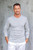 Men's V-Neck Cotton Blend Pullover in Pearl Grey from Peru 'Warm Adventure in Pearl Grey'