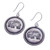 Elephant Stamp Karen Silver Dangle Earrings from Thailand 'Elephant Portraits'