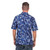 Men's Short Sleeved Blue Cotton Batik Shirt from Bali 'Blue Leaf Shadows'