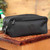 Handcrafted Men's Toiletries Travel Bag 'Andean Black'