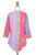 Pink and Blue Hand Batik Textured Rayon Flowing V-Neck Tunic 'Color Symphony in Rose'