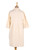 Embroidered Cotton and Linen Blend Shirt Dress 'Alabaster Bliss'