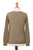 Knit Cotton Blend Pullover in Khaki from Peru 'Khaki Charm'