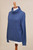 Knit Cotton Blend Pullover in Solid Royal Blue from Peru 'Royal Blue Versatility'