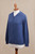 Cotton Blend Hoodie in Royal Blue from Peru 'Simple Delight in Royal Blue'