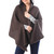 Patterned Knit Cotton Shawl in Espresso from Thailand 'Chic Warmth in Espresso'