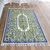 India Green Chain Stitch Wool on Cotton Rug 4 x 6 'Hallowed Forest'