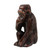 Ebony Wood Animal Sculpture Had Carved in Ghana 'Chimp with a Snack'