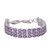 Amethyst and Rhodium Plated Silver Link Bracelet from India 'Lavender Sparkle'