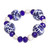 Cultured Pearl and Ceramic Puebla Bead Stretch Bracelet 'Blue Celebration'