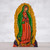 Colorful Wood Sculpture of Guadalupe from Peru 'Guadalupe Grain'