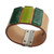 Green Glass and Leather Wristband Bracelet from Brazil 'Green Skylights'