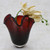 Red Art Glass Vase from Brazil 11 Inch 'Red Splash'