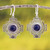 Sodalite Chakana Cross Filigree Dangle Earrings from Peru 'Blue Mountain Chakana'