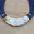 Crescent-Shaped Horn Pendant Necklace with Blue Leather Cord 'Sida'