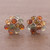 Agate Bead Cluster Flower and Sterling Silver Earrings 'Andean Garden'