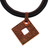 Adjustable Square Ceramic Pendant Necklace from Brazil 'Beautiful Labyrinth'