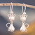 Cat-Themed Sterling Silver Dangle Earrings from Peru 'Delightful Cat'