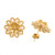 Floral Gold Plated Sterling Silver Filigree Button Earrings 'Fantasy Stars'