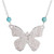 Sterling Silver and Recon. Turquoise Pendant Necklace 'Butterfly Texture'