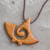 Swirl Pattern Quina Wood Pendant Necklace from Costa Rica 'Quina Swirl Figure'