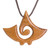 Swirl Pattern Quina Wood Pendant Necklace from Costa Rica 'Quina Swirl Figure'