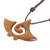 Swirl Pattern Quina Wood Pendant Necklace from Costa Rica 'Quina Swirl Figure'