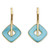 Modern Gold Plated Agate Dangle Earrings from Brazil 'Artistic Shapes'