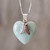 Natural Mint Green Jade and Sterling Silver Heart Necklace 'Mint Green Heart'