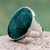 Chrysocolla and Sterling Silver Ring Peru 'Universe'