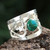Unique Heart Shaped Sterling Silver Band Chrysocolla Ring 'Inseparable Love'