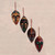 African Wood Christmas Ornaments Set of 4 'Celebration Masks'