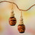 Wood Beaded Earrings on Brass Hooks from Ghana 'Desert Bird'