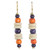 Purple and Orange Sese Wood Dangle Earrings 'Summer Rain'