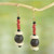 Red Agate and Wood Beaded Earrings Artisan Crafted Jewelry 'Stay with Me'