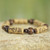 Artisan Crafted Sese Wood Recycled Plastic Stretch Bracelet 'Chocolate Escape'