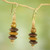 Wood and Clay Dangle Earrings Brass Hooks from Ghana 'Norvi Pair'