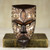 Aluminum and Wood African Mask Textured from Ghana 'Mbara Hunter'