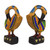 Two Wood and Recycled Glass Adinkra Sankofa Bird Sculptures 'Colorful Sankofa'