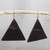 Triangular Ebony Wood Dangle Earrings from Ghana 'Triangle Sophistication'
