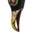 Brown with Red and Yellow Hand Carved Wood African Bird Mask 'Avian Eyes'
