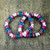 Recycled Glass and Plastic Beaded Stretch Bracelets Pair 'Lovely Season'