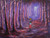 Expressionist Painting of a Forest in Purple from Ghana 'Bright Path'
