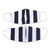2 Navy Blue  White Striped 2-Layer Cotton Ear Loop Masks 'Bold Navy Stripes'
