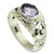 Floral Sterling Silver and Amethyst Ring 'Feminine Charm'