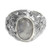 Men's Sterling Silver and Rainbow Moonstone Ring 'Lion Charisma'