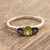 Peridot and Iolite Ring on Sterling Silver from India 'Blue Embrace'