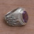 Men's Sterling Silver and Amethyst Ring 'Violet Flame'